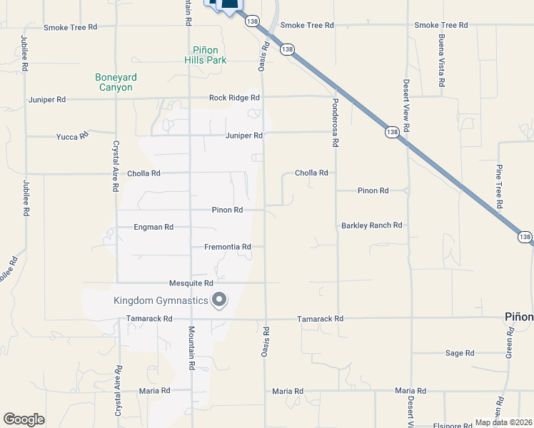 map of restaurants, bars, coffee shops, grocery stores, and more near 9899 Oasis Road in Piñon Hills