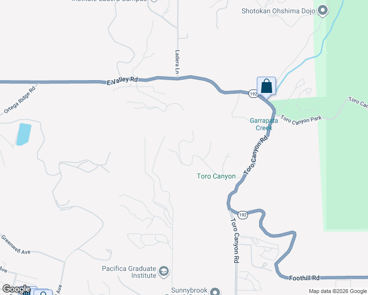 map of restaurants, bars, coffee shops, grocery stores, and more near 2850 Torito Road in Santa Barbara