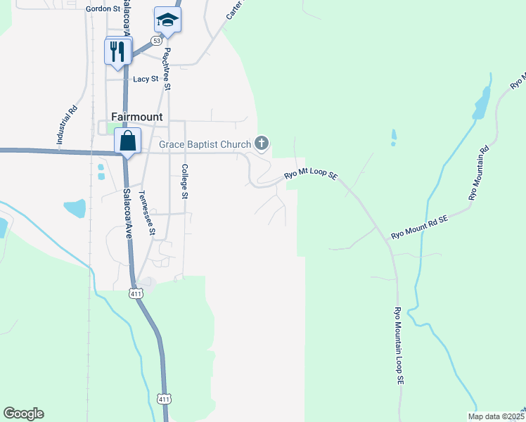 map of restaurants, bars, coffee shops, grocery stores, and more near 154 Pinto Lane in Fairmount