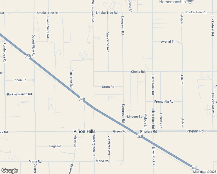 map of restaurants, bars, coffee shops, grocery stores, and more near Via Verde Avenue in Piñon Hills
