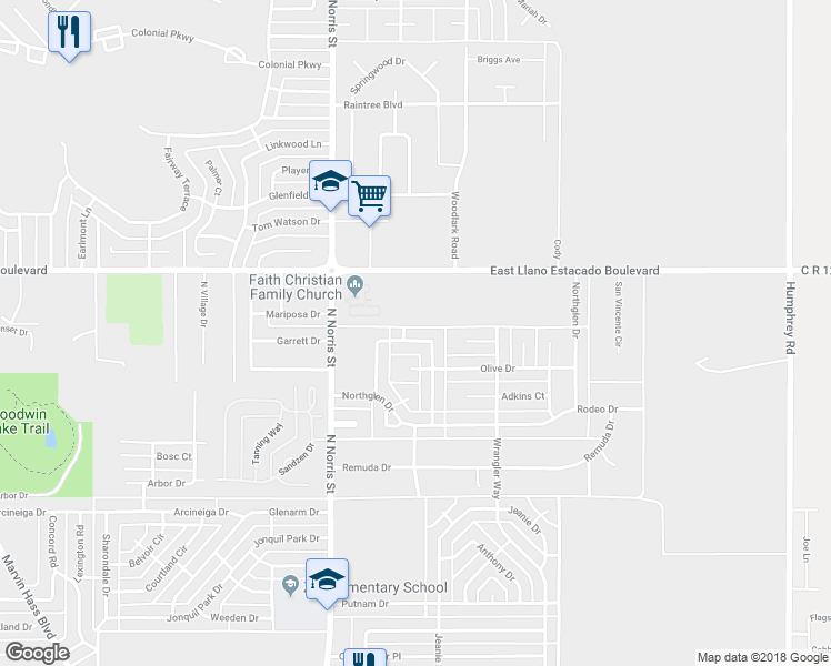 map of restaurants, bars, coffee shops, grocery stores, and more near 212 Wilmington Circle in Clovis