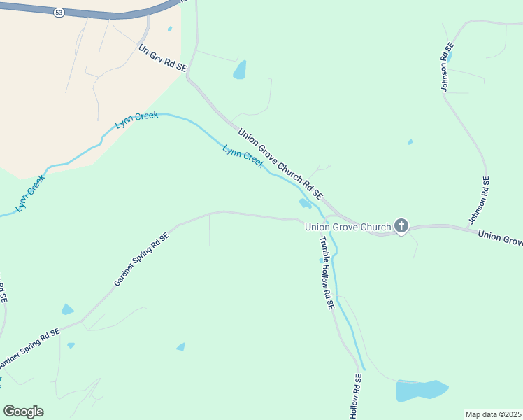 map of restaurants, bars, coffee shops, grocery stores, and more near 1494 Gardner Spring Road Southeast in Adairsville