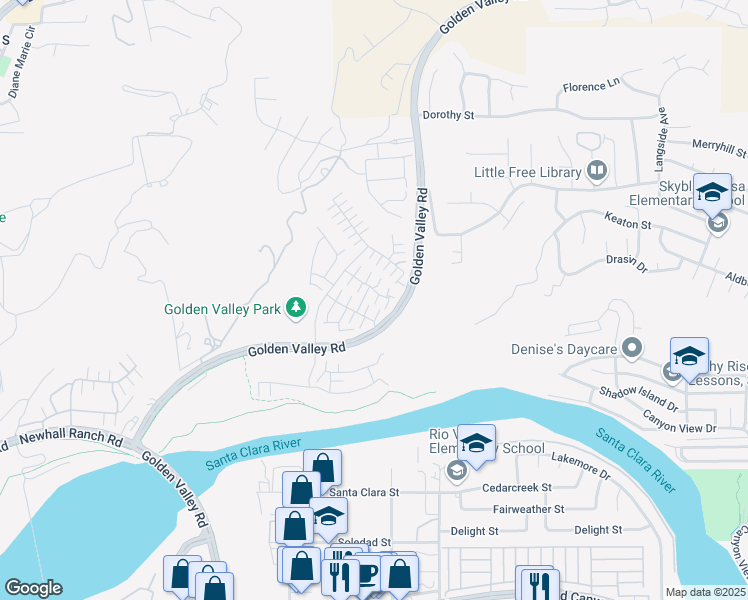 map of restaurants, bars, coffee shops, grocery stores, and more near 27309 Sandstone Place in Santa Clarita