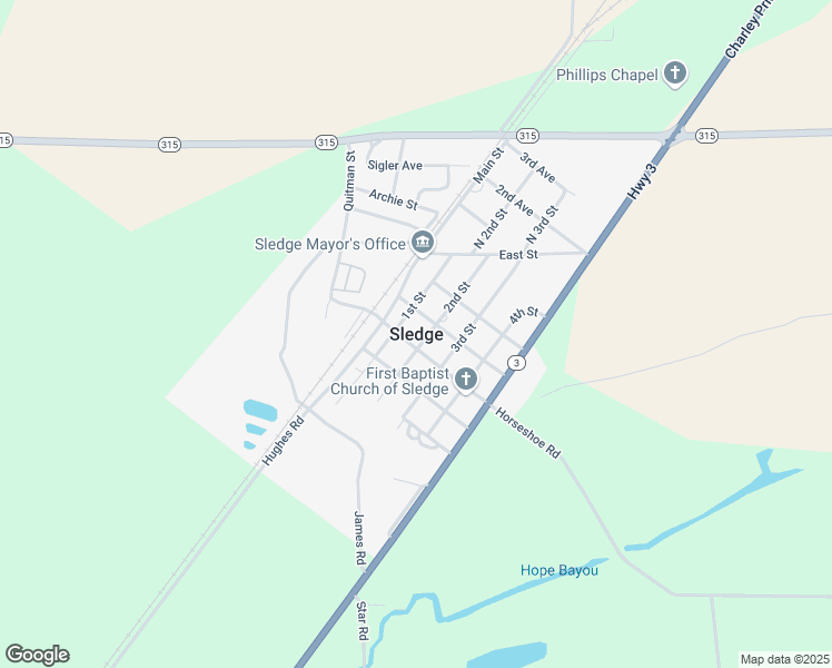 map of restaurants, bars, coffee shops, grocery stores, and more near in Sledge