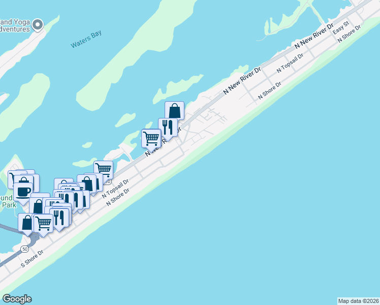 map of restaurants, bars, coffee shops, grocery stores, and more near 714 Sunrise Court in Surf City