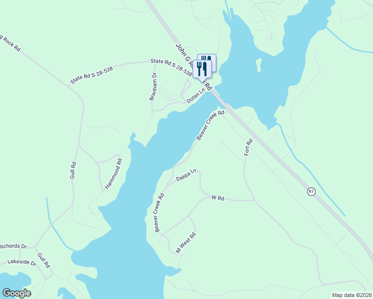 map of restaurants, bars, coffee shops, grocery stores, and more near 2340 Beaver Creek Road in Camden