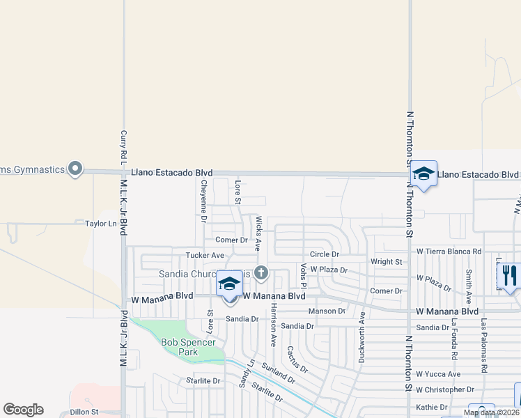 map of restaurants, bars, coffee shops, grocery stores, and more near 221 Wicks Avenue in Clovis
