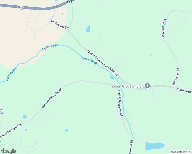 map of restaurants, bars, coffee shops, grocery stores, and more near 1494 Gardner Spring Road Southeast in Adairsville