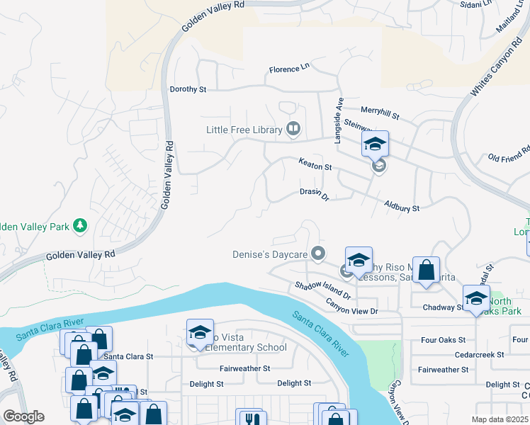 map of restaurants, bars, coffee shops, grocery stores, and more near 27701 Pine Hills Avenue in Santa Clarita