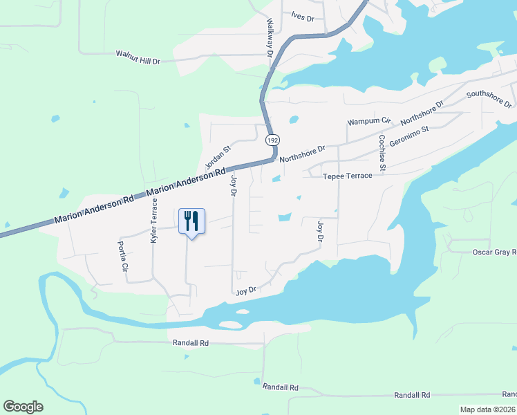 map of restaurants, bars, coffee shops, grocery stores, and more near 105 Wolfridge Court in Hot Springs