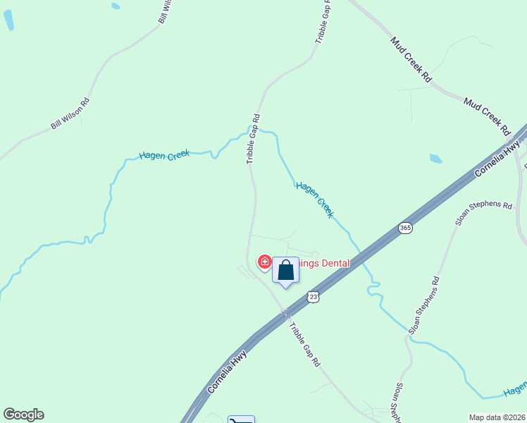 map of restaurants, bars, coffee shops, grocery stores, and more near 7408 Tribble Gap Road in Alto