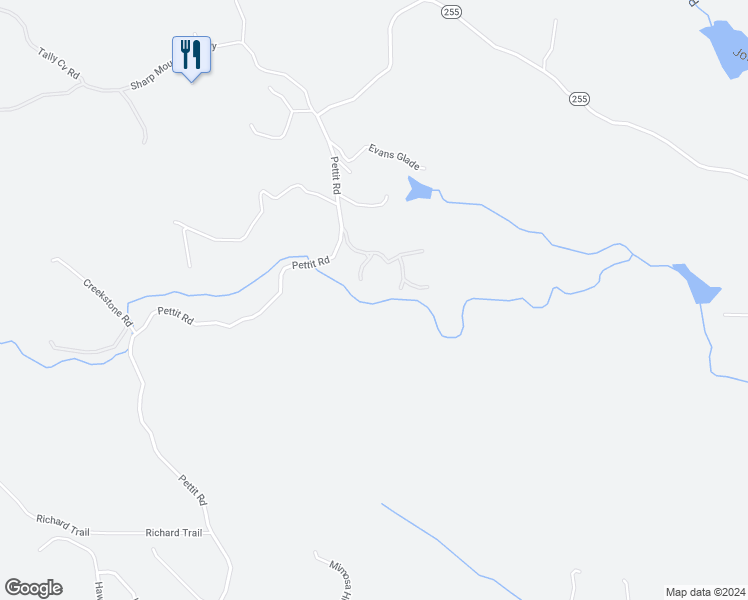 map of restaurants, bars, coffee shops, grocery stores, and more near 979 Pettit Road in Jasper