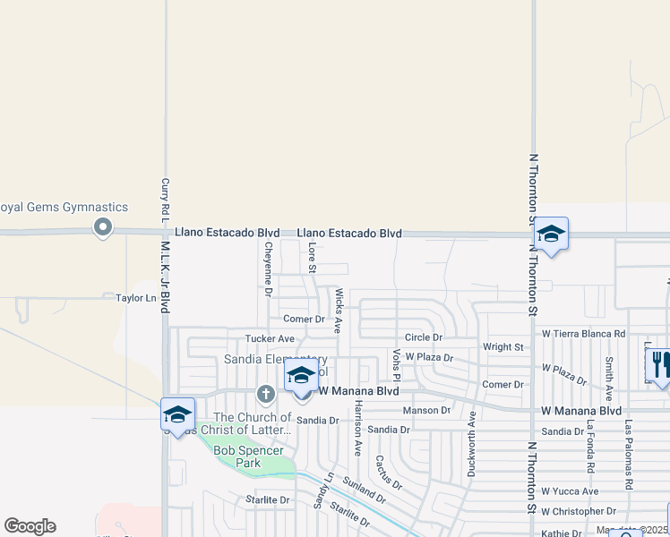 map of restaurants, bars, coffee shops, grocery stores, and more near 713 Bison Road in Clovis