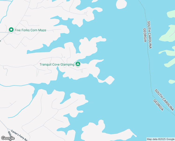 map of restaurants, bars, coffee shops, grocery stores, and more near 1424 Tranquility Lane in Hartwell