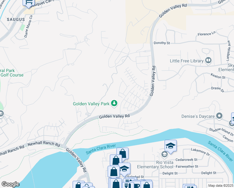 map of restaurants, bars, coffee shops, grocery stores, and more near 27287 Ardella Place in Santa Clarita