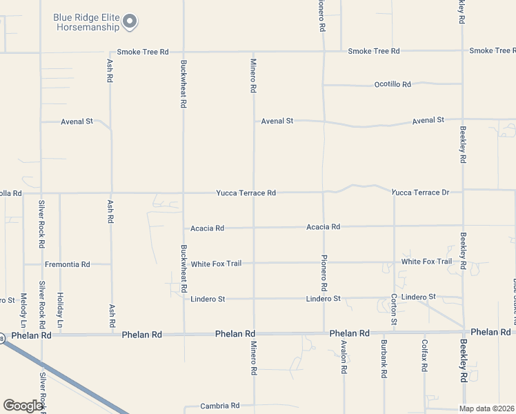 map of restaurants, bars, coffee shops, grocery stores, and more near 10077 Minero Road in Piñon Hills