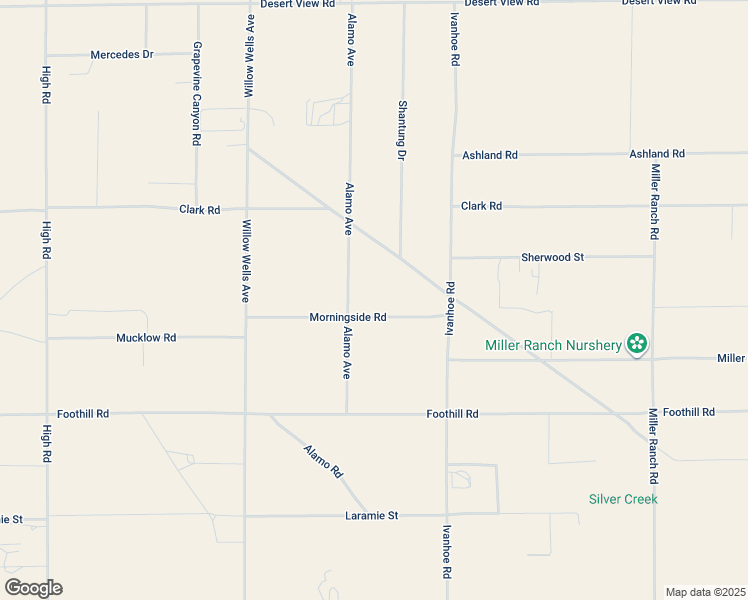 map of restaurants, bars, coffee shops, grocery stores, and more near Morningside Road in Lucerne Valley