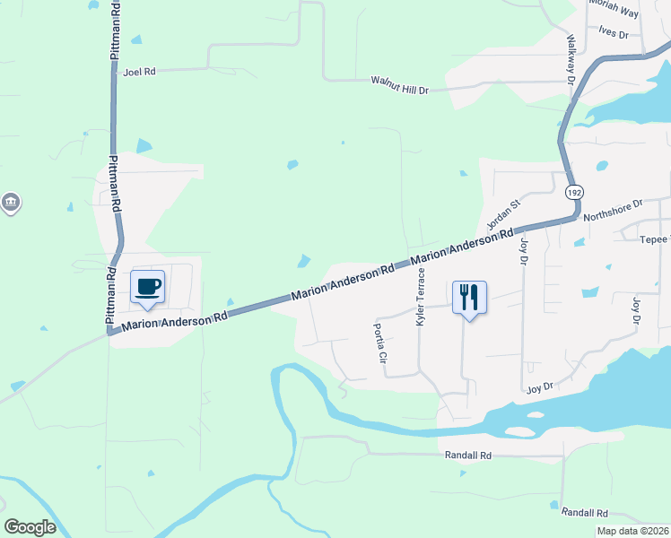 map of restaurants, bars, coffee shops, grocery stores, and more near 3718 Marion Anderson Road in Garland County
