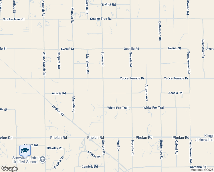 map of restaurants, bars, coffee shops, grocery stores, and more near 10139 Sonora Road in Phelan