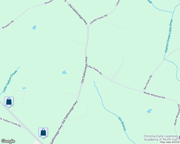 map of restaurants, bars, coffee shops, grocery stores, and more near 6010 Ben Parks Road in Murrayville