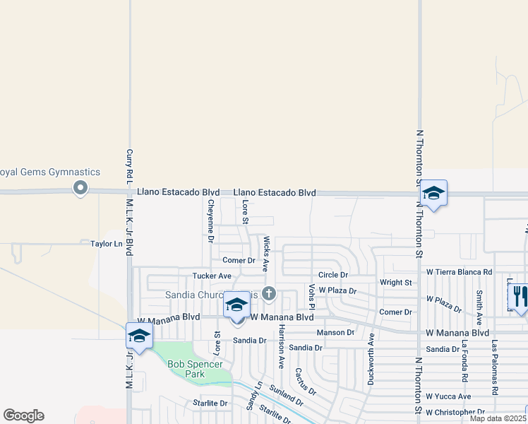 map of restaurants, bars, coffee shops, grocery stores, and more near 708 Bison Road in Clovis