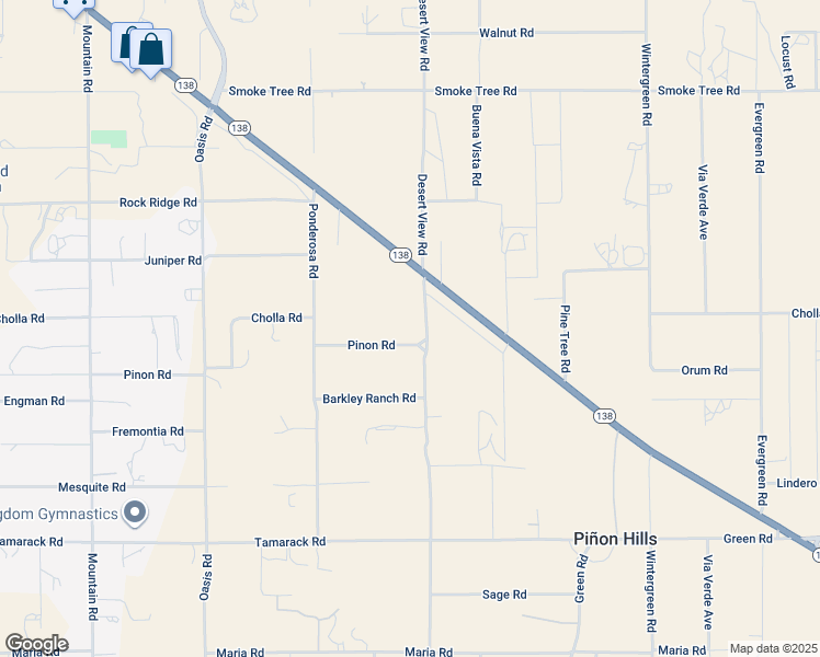 map of restaurants, bars, coffee shops, grocery stores, and more near 1270 Pinon Road in Pinon Hills