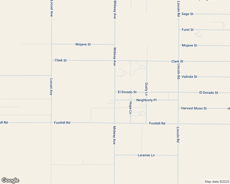 map of restaurants, bars, coffee shops, grocery stores, and more near Midway Avenue in Lucerne Valley