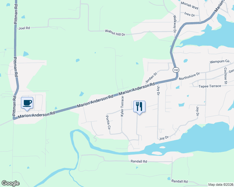 map of restaurants, bars, coffee shops, grocery stores, and more near 3508 Marion Anderson Road in Garland County