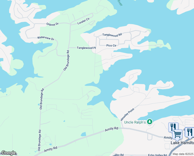map of restaurants, bars, coffee shops, grocery stores, and more near 311 Woolridge Road in Hot Springs