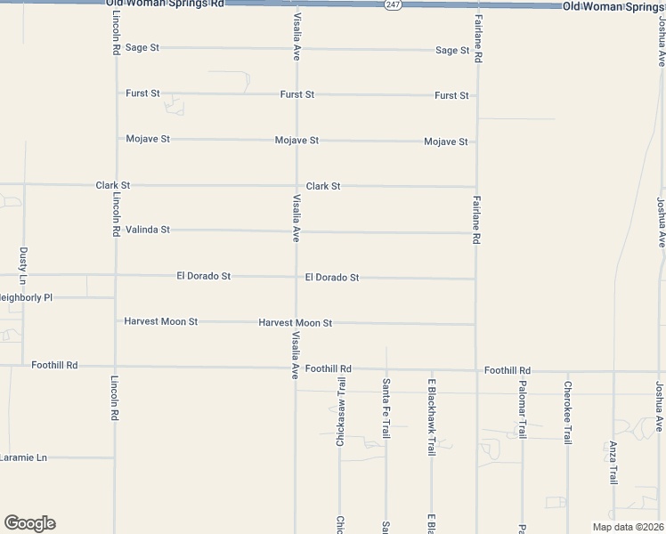 map of restaurants, bars, coffee shops, grocery stores, and more near 35770 El Dorado Street in Lucerne Valley