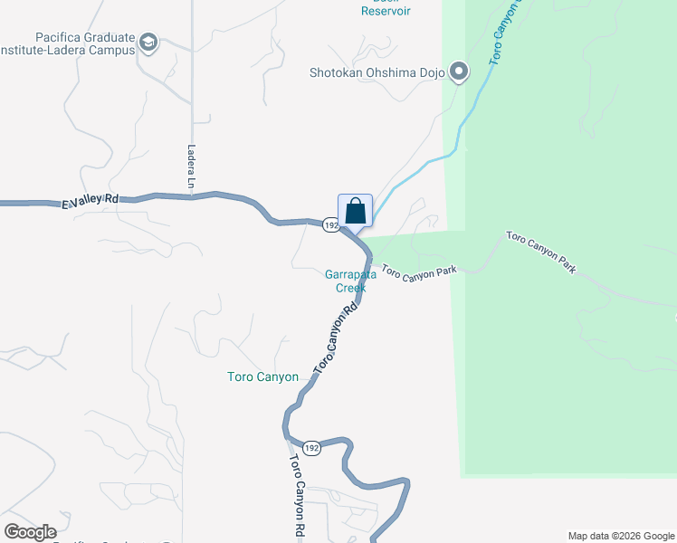 map of restaurants, bars, coffee shops, grocery stores, and more near 2995 East Valley Road in Santa Barbara