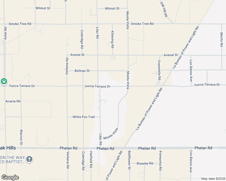 map of restaurants, bars, coffee shops, grocery stores, and more near 11199 Yucca Terrace Drive in Hesperia