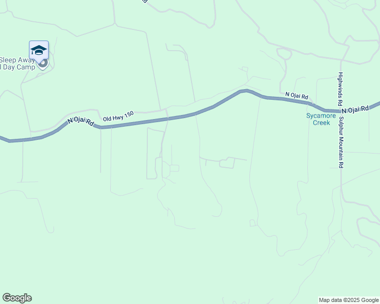 map of restaurants, bars, coffee shops, grocery stores, and more near 12175 Mountain Lion Road in Ojai