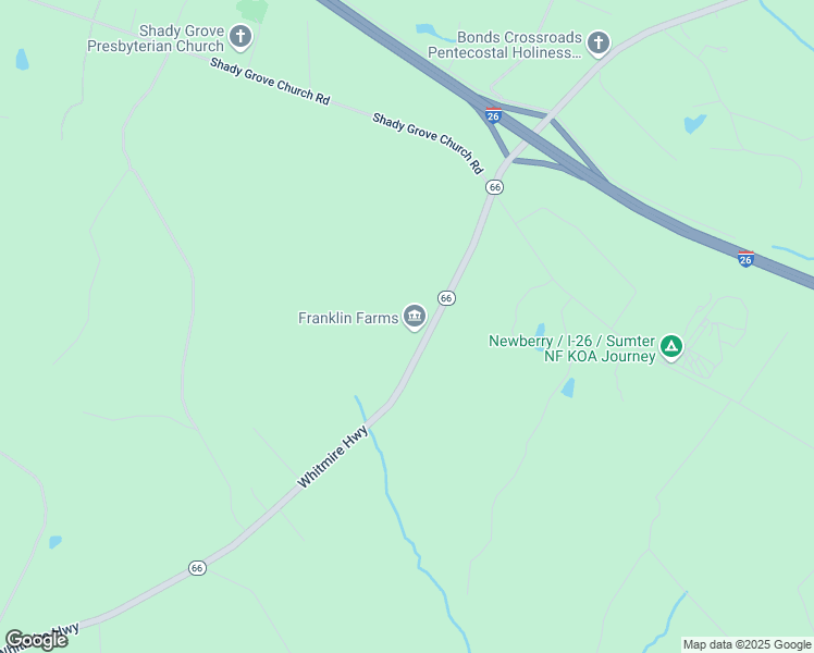 map of restaurants, bars, coffee shops, grocery stores, and more near 3191 Whitmire Highway in Kinards