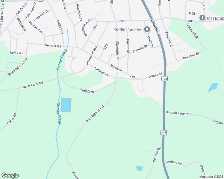 map of restaurants, bars, coffee shops, grocery stores, and more near 590 Elizabeth Street Ext in Honea Path