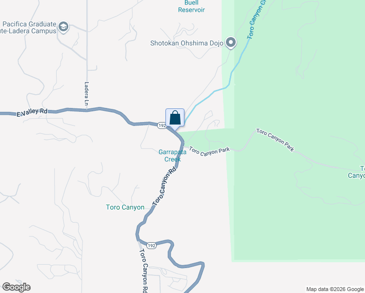 map of restaurants, bars, coffee shops, grocery stores, and more near 580 Toro Canyon Park in Santa Barbara