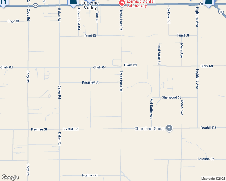 map of restaurants, bars, coffee shops, grocery stores, and more near 9966 Trade Post Road in Lucerne Valley