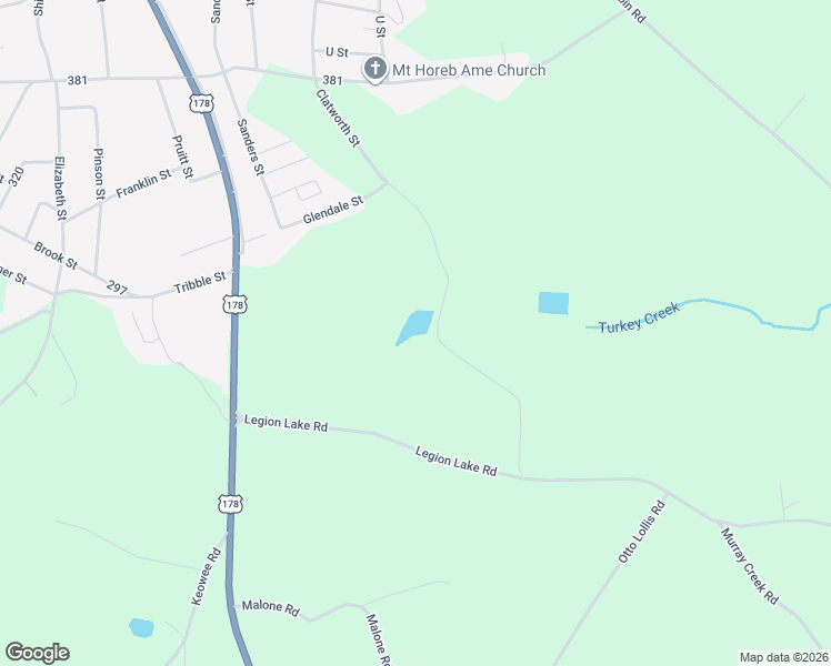 map of restaurants, bars, coffee shops, grocery stores, and more near 146 Clatworthy Road in Honea Path