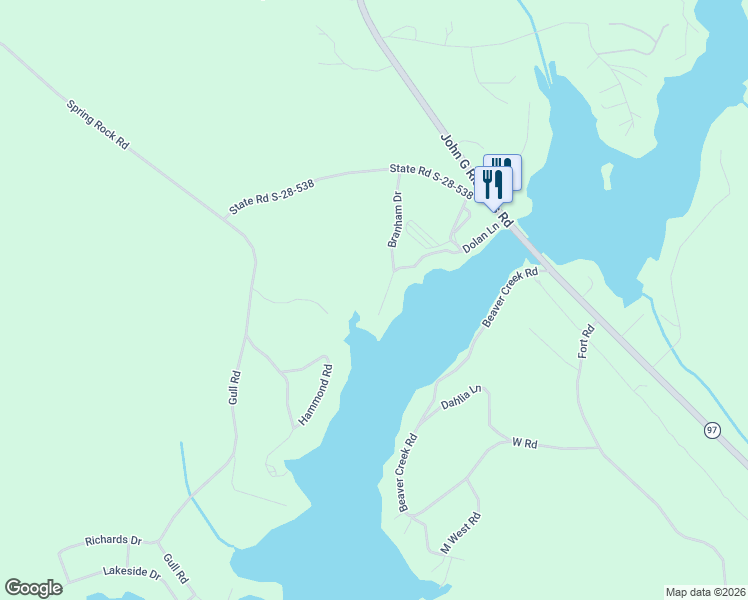 map of restaurants, bars, coffee shops, grocery stores, and more near 2314 Dolan Lane in Liberty Hill