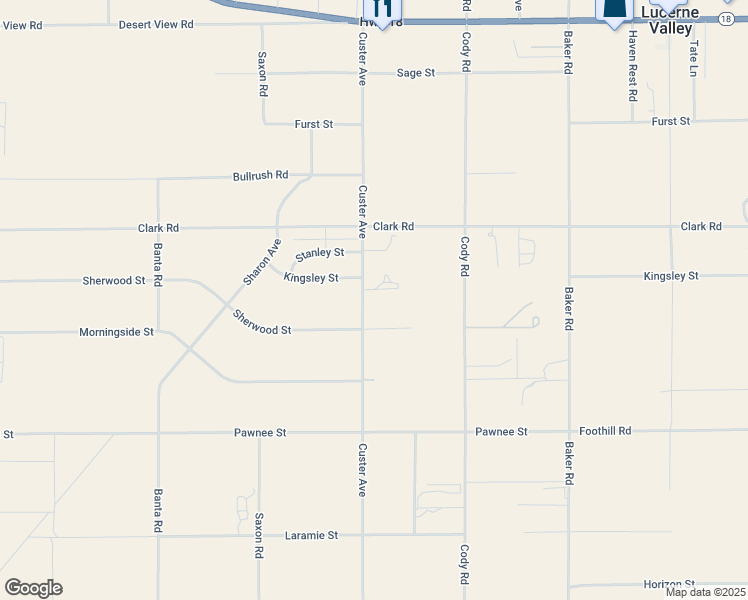 map of restaurants, bars, coffee shops, grocery stores, and more near 9975 Custer Avenue in Lucerne Valley