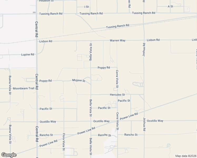map of restaurants, bars, coffee shops, grocery stores, and more near 10035 Bella Vista Street in Apple Valley