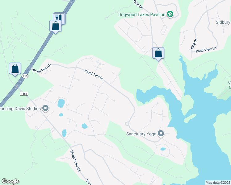 map of restaurants, bars, coffee shops, grocery stores, and more near 748 Royal Tern Drive in Hampstead