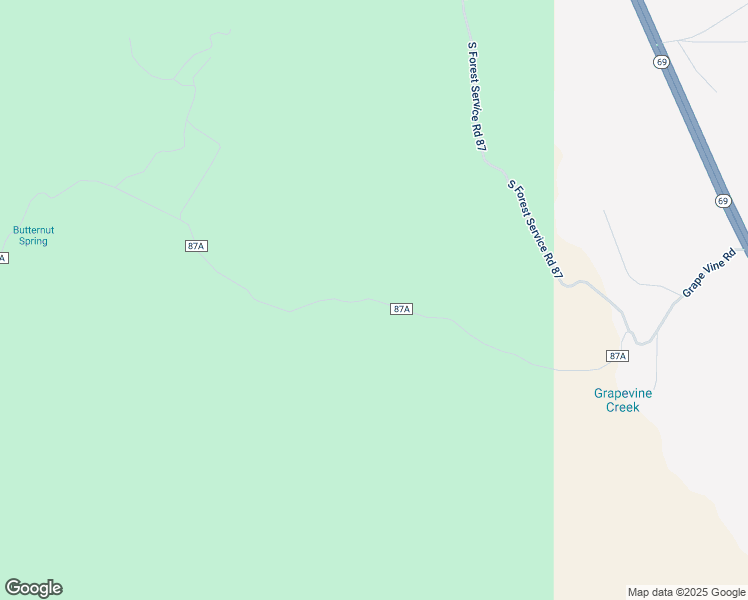 map of restaurants, bars, coffee shops, grocery stores, and more near Forest Service Road 87A in Mayer
