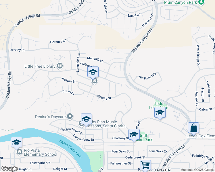 map of restaurants, bars, coffee shops, grocery stores, and more near 28051 Glasser Avenue in Santa Clarita