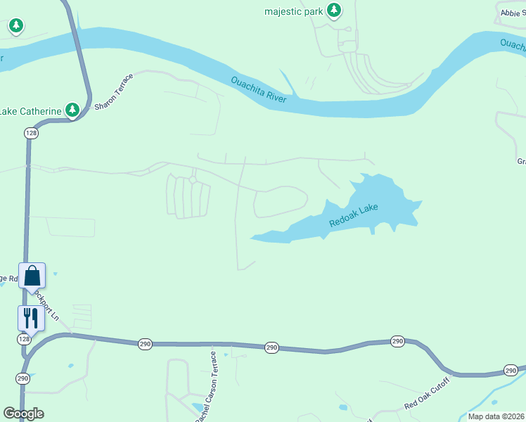 map of restaurants, bars, coffee shops, grocery stores, and more near 311 Oak Shores Circle in Hot Springs