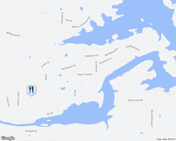map of restaurants, bars, coffee shops, grocery stores, and more near 106 War Trail in Garland County