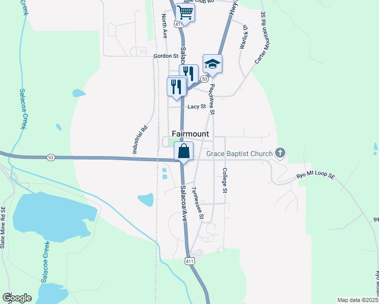 map of restaurants, bars, coffee shops, grocery stores, and more near in Fairmount