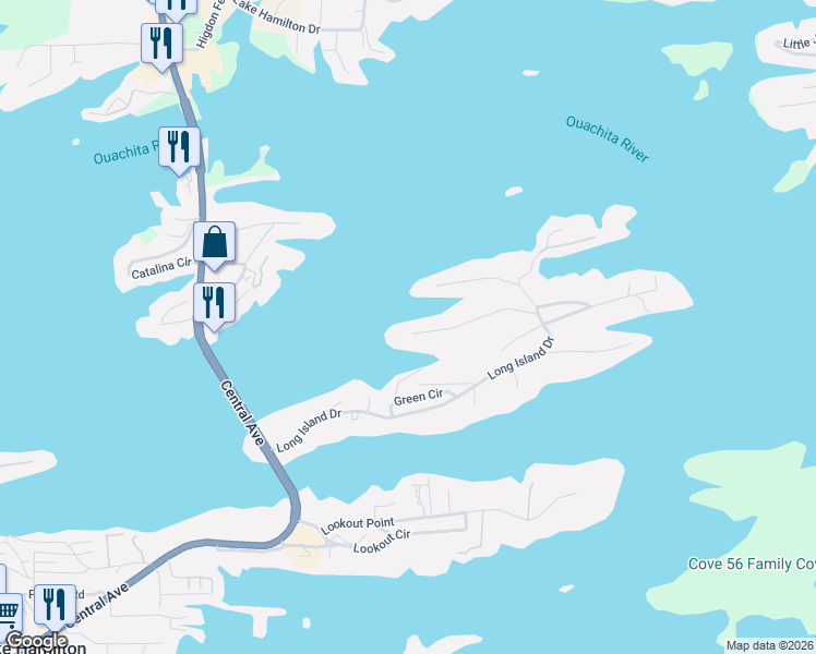 map of restaurants, bars, coffee shops, grocery stores, and more near 290 Summertime Point in Hot Springs