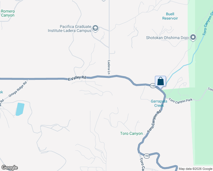 map of restaurants, bars, coffee shops, grocery stores, and more near 2797 E Valley Rd in Santa Barbara