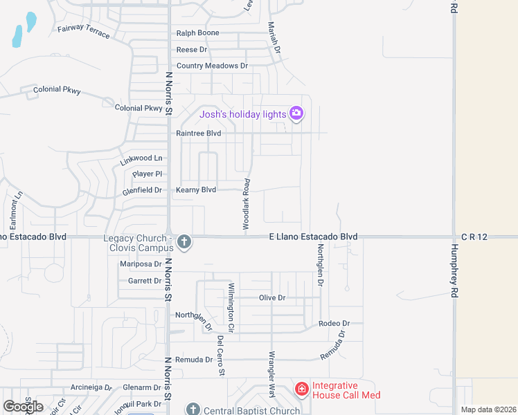map of restaurants, bars, coffee shops, grocery stores, and more near 152 Chisum Drive in Clovis